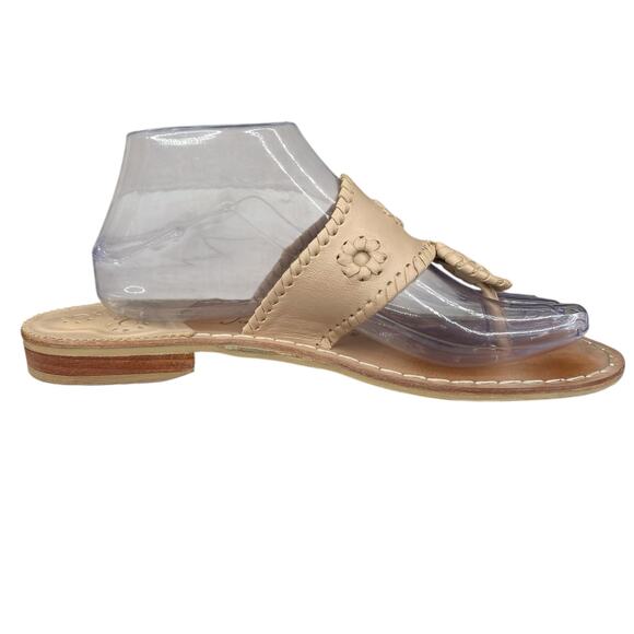 Jack Rogers Women’s Tan Leather Slip On Thong Sandals Size US 9 - Picture 4 of 11